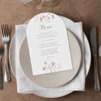 Menükarte Hochzeit Bogenkarte "Wild Flowers"