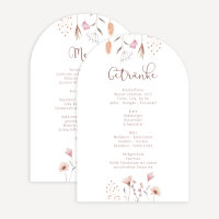 Menükarte Hochzeit Bogenkarte "Wild Flowers"