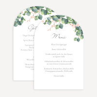 Menükarte Hochzeit Bogenkarte "Eukalyptus Ranken"