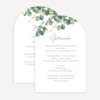 Menükarte Hochzeit Bogenkarte "Eukalyptus Ranken"