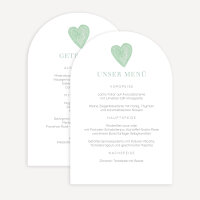 Menükarte Hochzeit Bogenkarte "Herz"