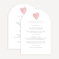 Menükarte Hochzeit Bogenkarte "Herz"