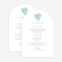 Menükarte Hochzeit Bogenkarte "Herz"