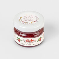 Gastgeschenk Mini Konfitüre mit Aufkleber "Wildromantische Blüten"