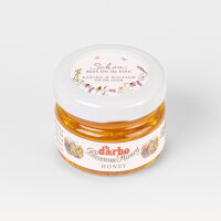 Gastgeschenk Blütenhonig mit Aufkleber "Wildromantische Blüten"