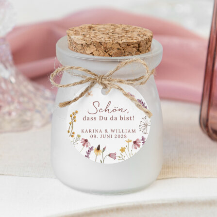 24 x Geschenkanhänger rund "Wildromantische Blüten"