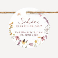 24 x Geschenkanhänger rund "Wildromantische Blüten"