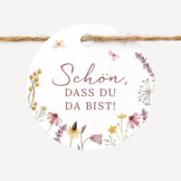 24 x Geschenkanhänger rund "Wildromantische Blüten"
