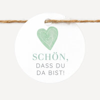 24 x Geschenkanhänger rund "Herz"