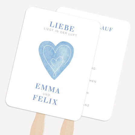 Fächer Hochzeit "Herz" mit Ablaufplan
