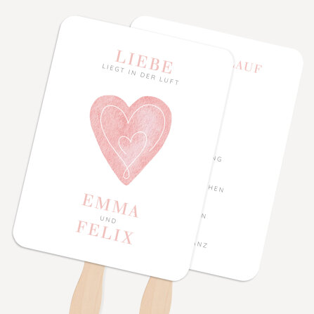 Fächer Hochzeit "Herz" mit Ablaufplan
