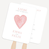 Fächer Hochzeit "Herz" mit Ablaufplan