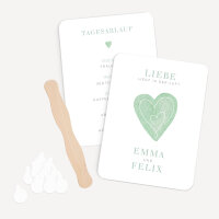 Fächer Hochzeit "Herz" mit Ablaufplan