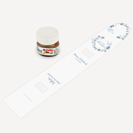 Geschenktäschchen mit Nutella "Blütenkranz blau"
