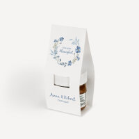 Geschenktäschchen mit Nutella "Blütenkranz blau"