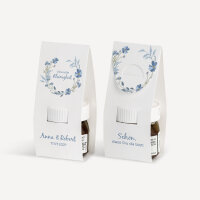 Geschenktäschchen mit Nutella "Blütenkranz blau"