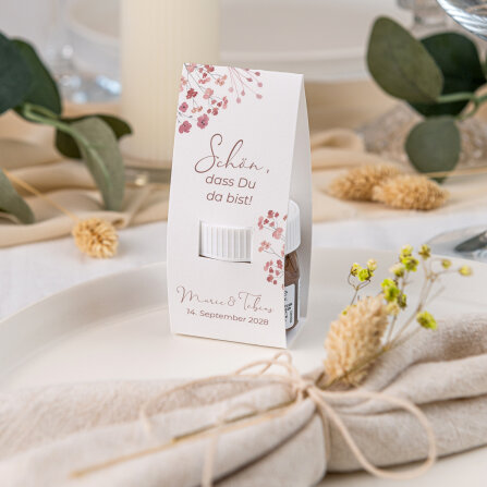 Geschenktäschchen mit Nutella "Trockenblumen Blush"