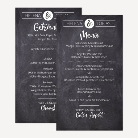 Menükarte Hochzeit "Schiefertafel"