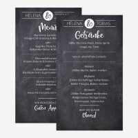 Menükarte Hochzeit "Schiefertafel"