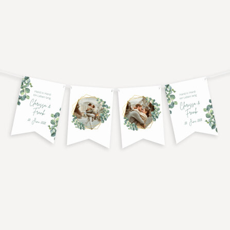 Fotogirlande Hochzeit "Eukalyptus Geometrie"
