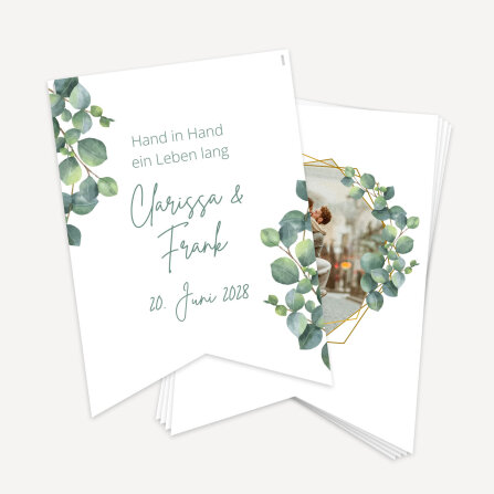 Fotogirlande Hochzeit "Eukalyptus Geometrie"
