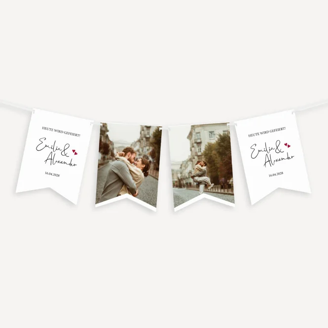 Fotogirlande Hochzeit "Kalligrafie"