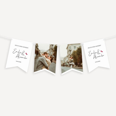 Fotogirlande Hochzeit "Kalligrafie"