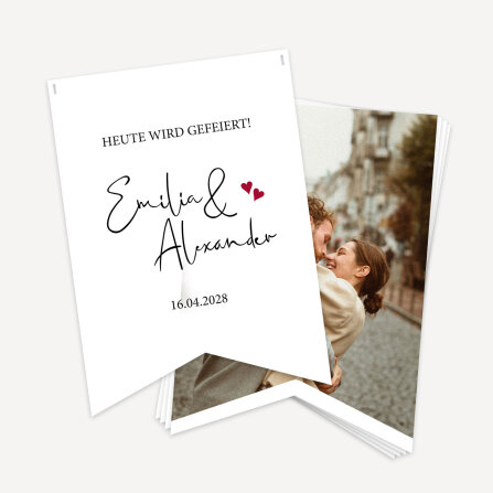 Fotogirlande Hochzeit "Kalligrafie"
