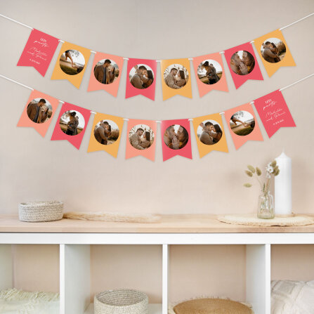 Fotogirlande Hochzeit "Color Blocking"