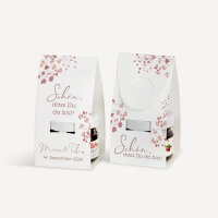Geschenktäschchen mit Erdbeer Konfitüre "Trockenblumen Blush"
