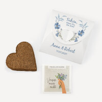 Gastgeschenk Anzuchtset Herz "Blütenkranz blau"