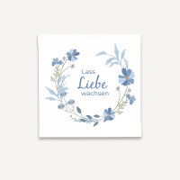 Gastgeschenk Anzuchtset Herz "Blütenkranz blau"
