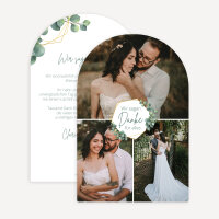 Dankeskarte Hochzeit Bogenkarte "Eukalyptus Geometrie"