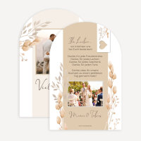 Dankeskarte Hochzeit Bogenkarte "Trockengras"