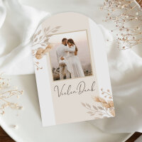 Dankeskarte Hochzeit Bogenkarte "Trockengras"