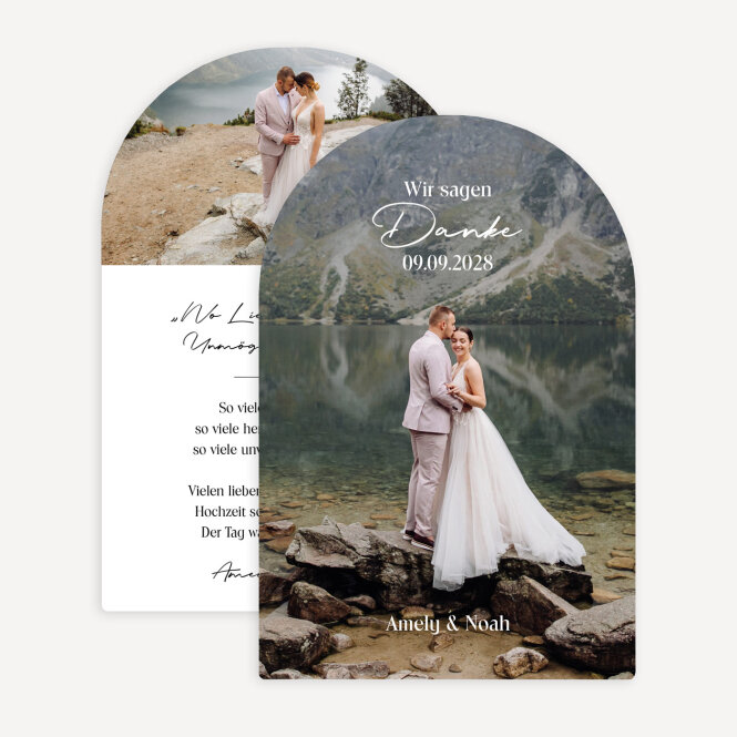 Dankeskarte Hochzeit Bogenkarte "Wir gemeinsam"