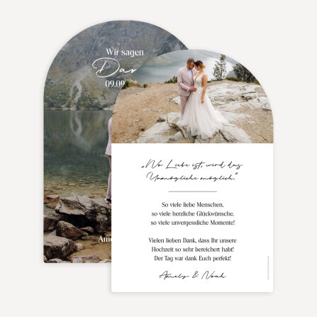 Dankeskarte Hochzeit Bogenkarte "Wir gemeinsam"