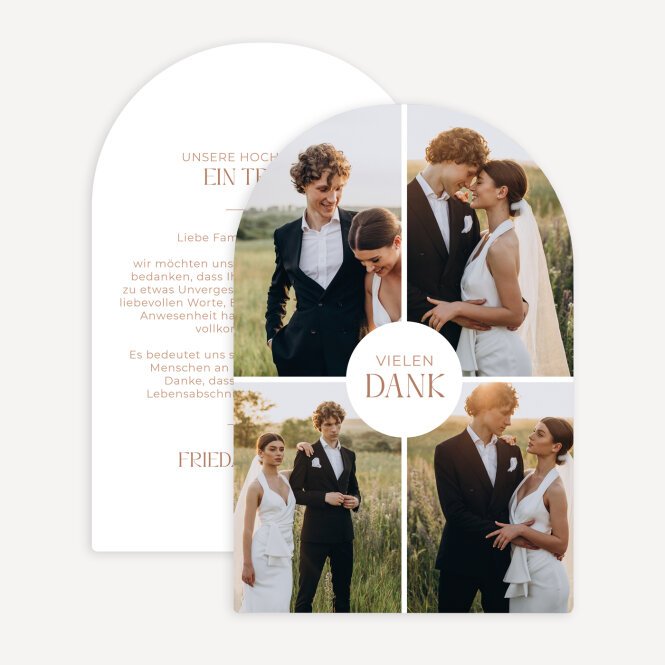 Dankeskarte Hochzeit Bogenkarte "Magischer Moment"