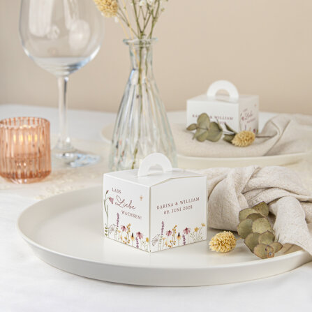 Gastgeschenk Anzuchtset Box "Wildromantische Blüten"