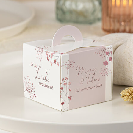 Gastgeschenk Anzuchtset Box "Trockenblumen Blush"