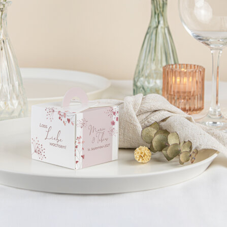 Gastgeschenk Anzuchtset Box "Trockenblumen Blush"