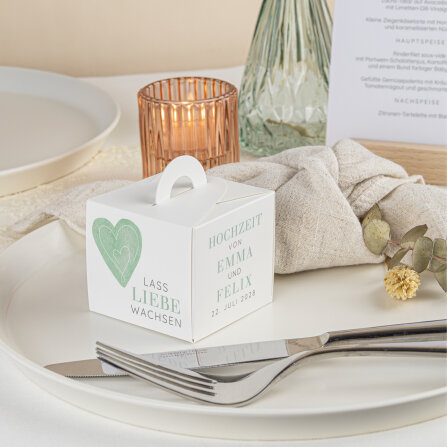 Gastgeschenk Anzuchtset Box "Herz"