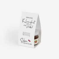 Geschenktäschchen mit Erdbeer Konfitüre "Kalligrafie"
