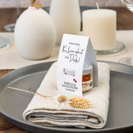 Geschenktäschchen mit Blütenhonig "Kalligrafie"