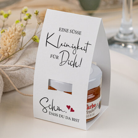 Geschenktäschchen mit Blütenhonig "Kalligrafie"
