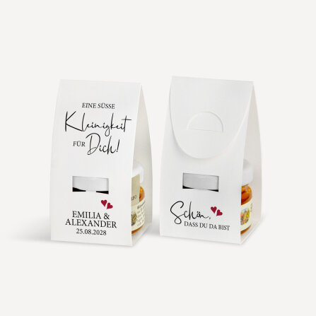 Geschenktäschchen mit Blütenhonig "Kalligrafie"