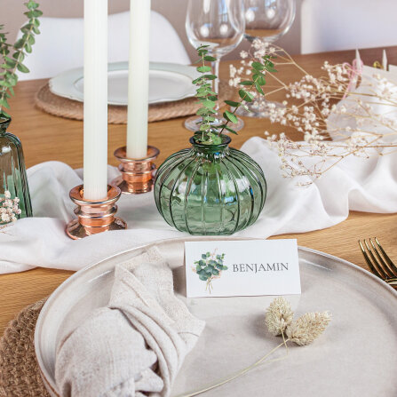 Tischkarte Hochzeit Aufsteller "Eukalyptus Ranken"