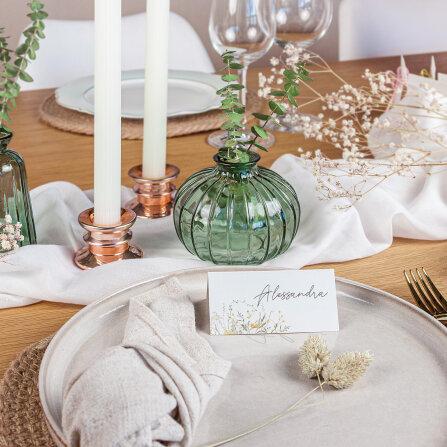 Tischkarte Hochzeit Aufsteller "Blütentraum gelb"