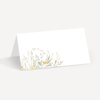Tischkarte Hochzeit Aufsteller "Blütentraum gelb"