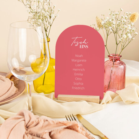 Tischplan Hochzeit Bogenkarte "Color Blocking"